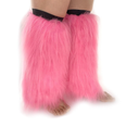 FHQHTH Fuzzy Faux Fur Leg Warmers Fur Heels Long Boots Cuff Cover has Elasticity One Pair Dionysia Boot cover Carnival 18"