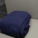 Elvana Home 100% Cotton Bed Blanket, Breathable Bed Blanket King Size, Cotton Thermal Blankets King, Perfect for Layering Any Bed for All Season, Navy Blue (King (102 in x 90 in))