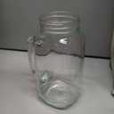 24 oz Mason Jar Cups with Handles, Wide Mouth Iced Coffee Cup with Bamboo Lids & Straws, Large Glass Bottle Mug Drinking Jars Tumbler for Smoothie Cold Water Juice Party Beverages, Set of 4