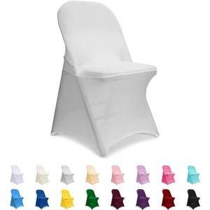 ManMengJi Gray Folding Chair Covers, 6 PCS Spandex Chair Covers, Universal Fitted Chair Slipcovers for Wedding, Party, Banquet, Holidays, Celebration