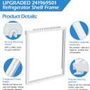 UPGRADED 241969501 Refrigerator Shelf Frame Compatible with Frigidaire Shelf Replacement Parts Crisper Drawer Pan Cover with 241993101 & 241993001 Crisper Cover Support LFSS2612TF0, FFSS2615TS0 Shelf