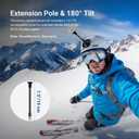 NEEWER Flexible Helmet Mount with Extension Pole Compatible with Insta 360 GoPro DJI, Adhesive Action Camera Holder Base Adapter for POV Video Recording Live Streaming, for 1/4" Accessories, AC060