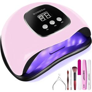 UV Light for Nails, BIGBEAR 48W LED Nail Light for Gel Polish, Fast Nail Dryer with Automatic Sensor, 3 Timer Setting, Small and Portable, UV LED Nail Lamp for Fingernail and Toenail (With Kit (Pink))