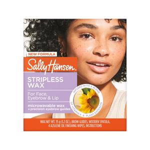 Sally Hansen Stripless Wax Kit for Face, Eyebrow & Lip | Mircrowavable Wax, At-Home Hair Removal Kit, Quick & Easy