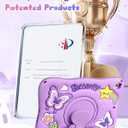 Kidcube for iPad 5th/6th Generation Case, for iPad Air 1st/2nd Gen, for iPad Pro 9.7 Inch Case - Girls Cute Kawaii Girly 3D Purple Butterfly Design Cover with Rotating Stand & Strap Silicone Women