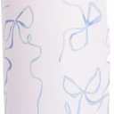 304 Stainless Steel Fitness Sports Vacuum Bottle with handle and straw, Large Capacity Macaron Thermal Mug /16/19/24/32 oz (blue bow,32)