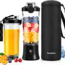 Portable Blender for Shakes and Smoothies- Personal Juicer 20 OZ Electric Protein Shaker Bottle with Insulated Sleeve, USB-C Rechargeable,Travel Lid-Small Blender Cup for Kitchen, Office, Gym,Travel
