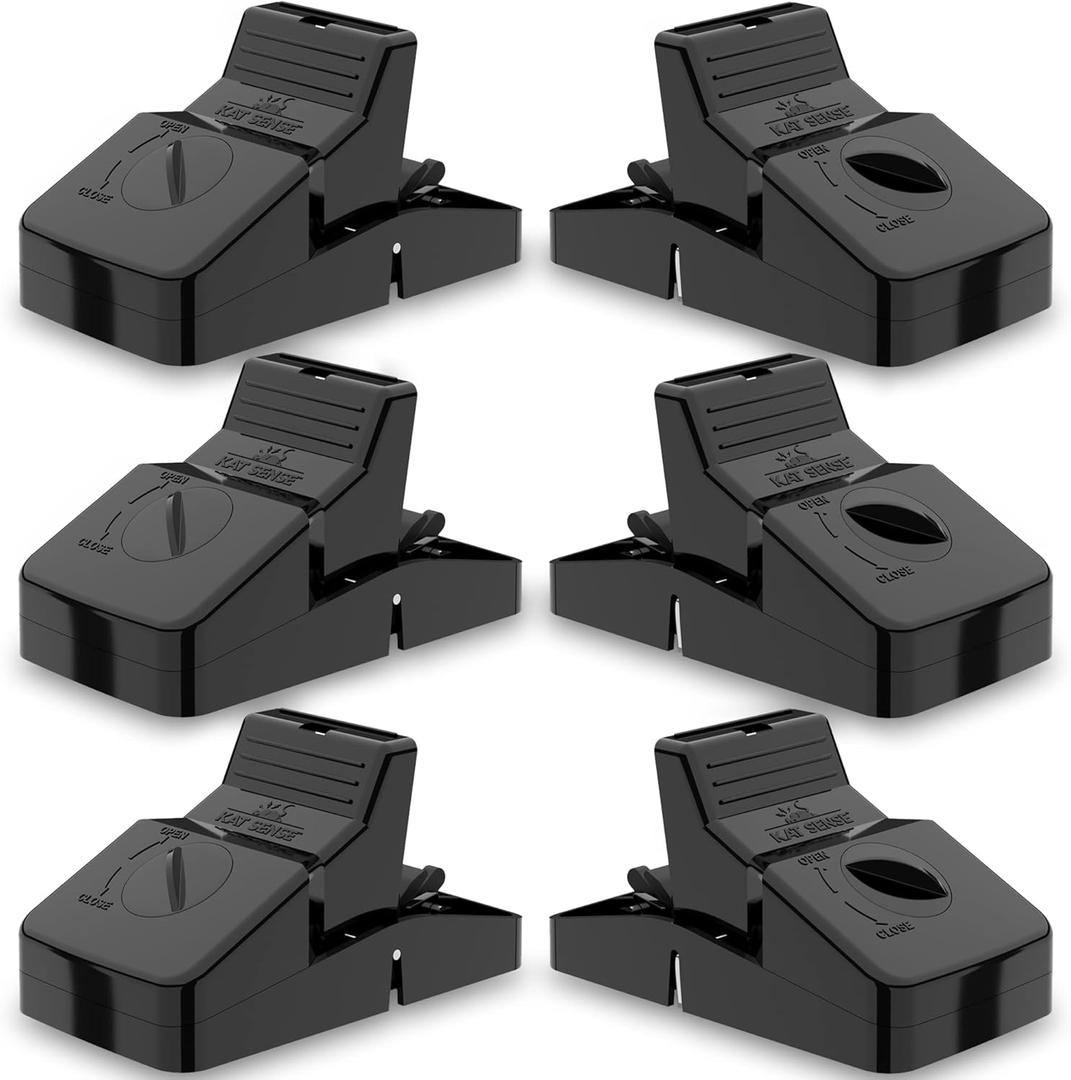 Pest Control Rat Traps Set of 6 Large Snap Traps for Rats Mice & Chipmunks Indoor & Outdoor Mouse Traps Reusable Humane Mousetraps Easy to Set Fast...