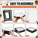 Sinload 10 Pcs Half Sheet Cake Box with Window & Board, Black, 19x14x4 Inch