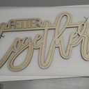Better Together Wedding Wooden Sign - Backdrop Wedd ing Wood Sign, Background Wall Weddin g Party Decoration, Photo Booth Prop (Better Together Wedding Wooden Sign)