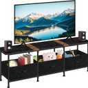 ETELI Small TV Stand for Living Room Entertainment Center with Storage TV Consoles Tables with Fabric Dressers for Bedroom, 50/55/60 inch Television