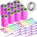141 Pcs Hair Rollers Set Include 60 Plastic Hair Rollers with 60 Pins, 20 Duck Teeth Clips - Hairdressing Curlers Tools for Men and Women DIY Styles (Random Color)