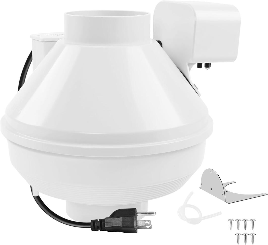 Dryer Booster Fan with Pressure Switch for Automatic Activation, Effectively Boosting Drying Efficiency and Reducing Lint Buildup. Compatible with Dbf110 Vent Booster Fans， 4-Inch With Plug, 167 CFM