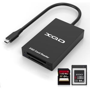 XQD Card Reader USB C XQD/SD Reader Dual Slot Memory Card Reader 5Gpbs Super Speed Support Sony G/M Series, Lexar 2933x/1400x USB Mark XQD Card,SD Card for Windows/Mac OS,Type-C XQD Card Reader