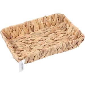 Hand-Woven Large Storage Baskets, Water Hyacinth Wicker Baskets for Organizing,Woven Baskets, Organizer, Natural Container13.38 x 9.5 x 2.75