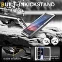 Compatible For Samsung Galaxy S24 Ultra Metal Case,Heavy Duty Dust Proof Military Grade Rugged Case with Sliding Camera Cover and Built-in Foldable Kickstand with Full-Body Bumper Cover (Silver)