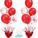 2 Set Red Balloon Centerpieces for Tables Red Balloons Stand Kit for Birthday Party Graduation Baby Shower Valentine's Day Wedding Prom Cake Retirement Table Top Decorations
