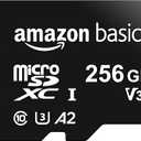 Basics microSDXC Memory Card with Full Size Adapter, A2, U3, Read Speed up to 100 MB/s, 256GB, Black