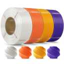 MarsWork PLA Filament 1.75mm PLA 3D Printer Filament(Refill), 4kg Refill for Reusable Spools(8.8lbs), Premium Quality 3D Printing Filament for Bambu lab 3D Printers, White+Orange+Dark Yellow+Purple