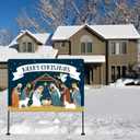 Christmas Decorations Outdoor Yard Nativity Scene Yard Sign reversible Dual Religious Manger Scene Yard Sign for Garden Lawn Christmas Decorations Holy family nativity scenes (Garden Sign Large)