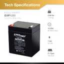ExpertPower EXP1250-12V 5Ah Rechargeable SLA Battery for Security System, UPS, Garage Door Opener Replacement, Fire Alarm Batteries, Sealed Lead Acid, 12V Battery Backup