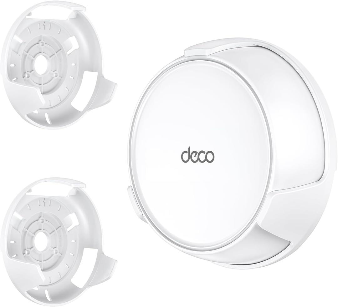 Wall Mount Holder for TP-Link Deco BE23/BE25/BE3600/BE5000 WiFi 7 Mesh Wi-Fi System – Space-Saving Bracket with Hidden Cable Management, Secure & Stylish Design for Home and Office(White, 2-Pack)