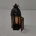 DECORKEY Moroccan Lanterns Decorative Indoor & Outdoor, 11 Medium Size Vintage Metal Hanging&Tabletop Candle Holder Decor, Halloween Christmas Ramadan Decorations for Home Porch Patio (Amber)