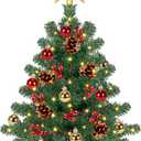 [ 8 Modes & Timer] 24 Inch Small Tabletop Christmas Tree with 50 Warm White Lights Star Treetop and Ornaments Artificial Mini Christmas Tree Indoor Home Table Christmas Decorations (Green)