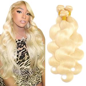613 Bundles Human Hair Blonde Body Wave Bundles 26 28 30 Inch Double Weft Unprocessed Brazilian Virgin Hair Extensions 613 Body Wave Bundle For Women