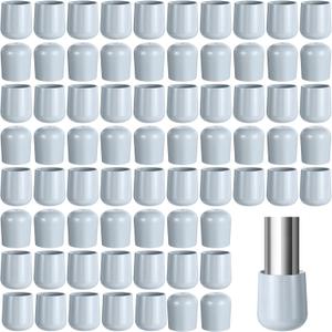 72 Pcs Folding Chair Leg Caps 7/8 Inch Heavy Duty Plastic Chair End Caps Chairs Foot Covers Metal Chairs Leg Floor Protectors Non-Marring Furniture Legs Protectors Grey Round Hardwood Floor Protector