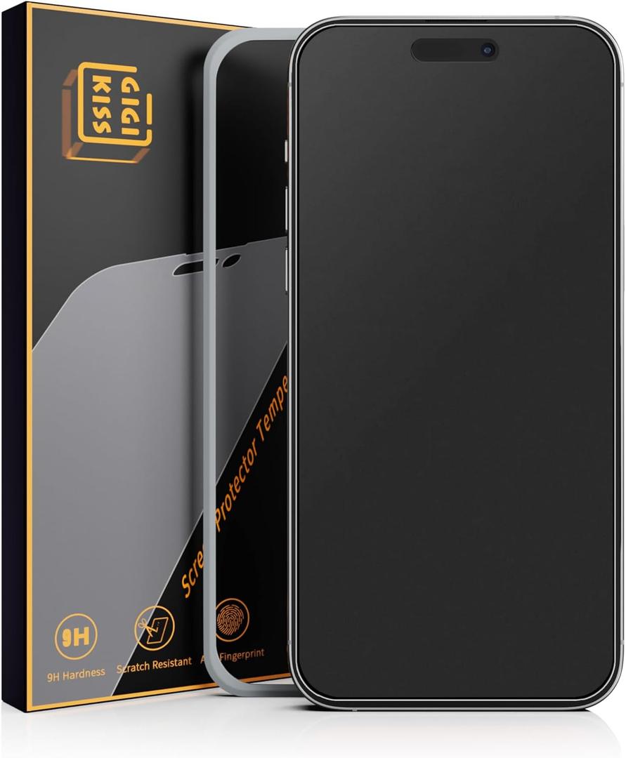 GIGIKISS 2 Pack for iPhone 16 Pro Max Matte Screen Protector 6.9 inch, Anti Fingerprint Anti Glare Screen Protector Tempered Glass Easy Installation