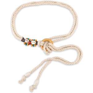 Rope Belts For Women,Women Tassel Braided Waist Belt,Tassel Waist Belts With Wooden Beads Waist Belt Rope Chain,Trendy Thin Belts White Thin Woven Waist Belts For Dresses Skirts Tunics