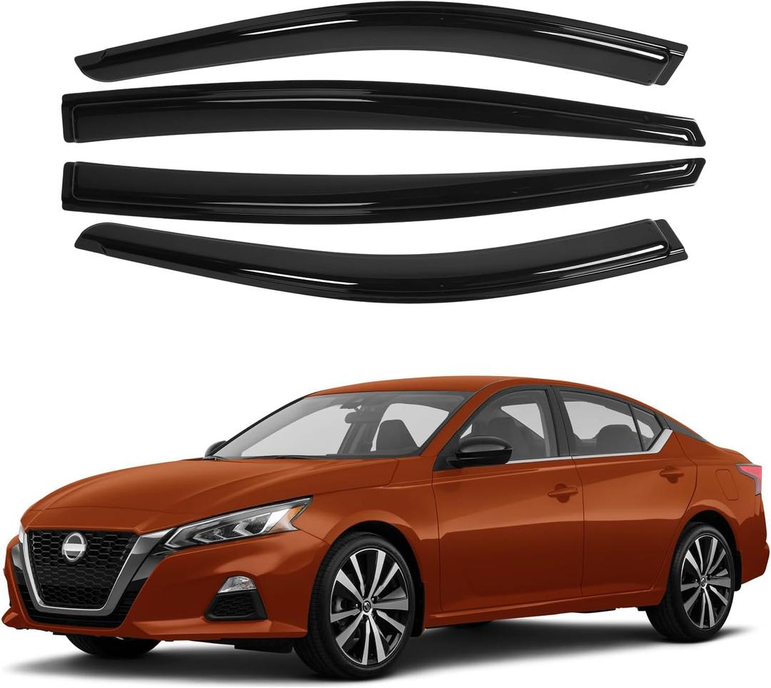 Canvcle Altima Rain Guards - Window Visors for Nissan Altima 2019-2025 2026,Outside-Mount Tape-On Side Window Wind Deflectors for Altima Accessories,Vent Visors Shades Rainproof 4PCS