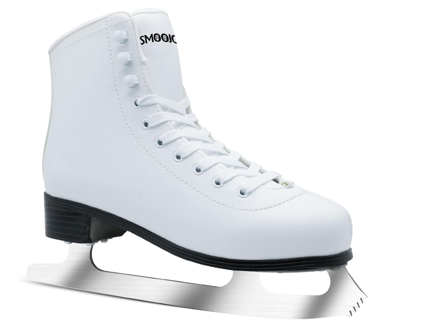 Figure Skates for Women and Men Classic Ice Skates Indoor Outdoor Lace-Up Fun Ice Skate Shoes for Kids Adult, Kids 3Y (8-9/16 in)