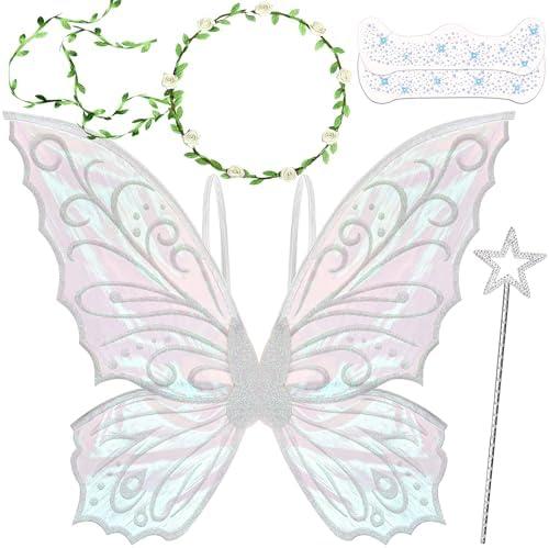 U-Zomir Fairy Wings Costume for Women and Girls, Sparkle Butterfly Angel Wings Halloween Costume Dress up Cosplay Party Favor