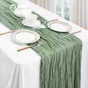 12 Pack Sage Green Cheesecloth Table Runner 10ft Boho Gauze Fabric Cheese Cloth Table Runner 35 x 120 Inch Rustic Sheer for Holiday Baby Shower Home Dcor Party Wedding Decoration