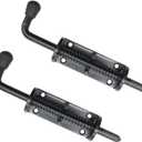 Black 2 Packs 6.5 Inch Heavy Duty Spring Loaded Latch Pin, Sliding Barrel Bolt Door Lock for Chests/Cabinets/Utility Trailer Gate, 2mm Thickened Interior and Outdoor Latch