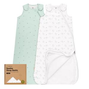 2-Pack Organic Baby Sleep Sacks, 100% Cotton - Soft & Breathable 0.5TOG Baby Wearable Blanket, Toddler Sleeping Sack 6-18 Months, Easy to Wear Transitional Swaddles for Newborns, Infants (Bunnies, M) (M)