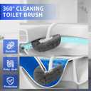 Toilet Brush and Holder 2 Set, Wall Mounted Toilet Bowl Brush with Hideaway Caddy, Toilet Cleaner Brush Built-in Drip Tray, Toilet Scrubber Brush Bathroom Decor, White RV Bathroom Accessories