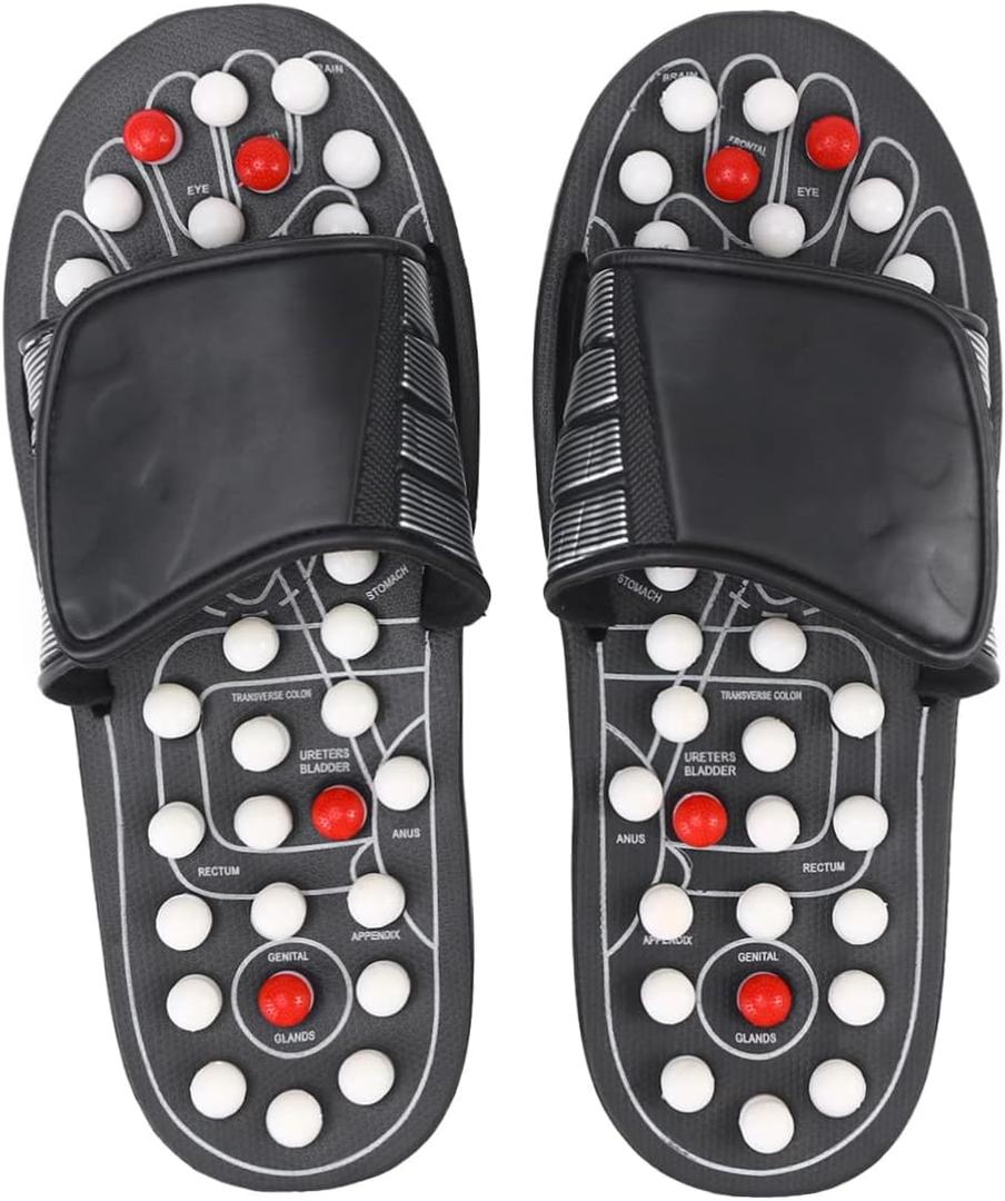 Beavorty Arch Support for Women Men Reflex Massage Shoes Tai Chi Gossip Health Care Slippers for Foot Pain Relief Magnetic Relief Massager
