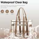 Getgto Clear Bags for Women Tote Bag, Crossbody Bag, Stadium Approved Clear Purse for Sports Events, Concert, Work & Beach