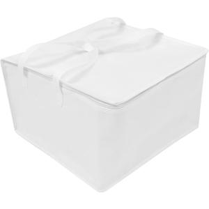 Hemoton White Insulated Food Bag 16X16X10 Inch Thermal Food Carrier for Hot and Cold Meals Foldable Insulation Bag for Cake Bbq Seafood and Takeout Transportation