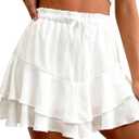 Women's Flowy Ruffle Skorts Shorts High Waisted Boho Cute Mini Skirts Casual Dressy Summer Beach Golf Shorts Vacation (M)