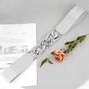 Glamorstar Women Wide Elastic Belts for Dresses Stretchy Cinch Waist Belts (Gray)