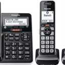 Panasonic Cordless Phone with Advanced Call Block, Link2Cell Bluetooth, One-Ring Scam Alert, and 2-Way Recording, Phone with Answering Machine, 3 Handsets - KX-TGF973B (Black/Silver Trim)