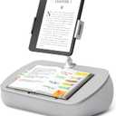 Lap Beanbag Cozy Pillow Stand for Bed with Adjustable Arm, 360° Tablet Holder, Fits 4.7"-13" Kindle, iPad, Phone, Laptop, Lap Desk for Hands Free Reading in Bed, Couch, Sofa(Light Gary)