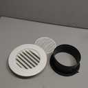 HG Power 6 Inch Round Air Vent, ABS Louver Grille Cover with Built-in Screen Mesh, White Soffit Vent for Bathroom Office Kitchen Ventilation - Opening Size 5.66"