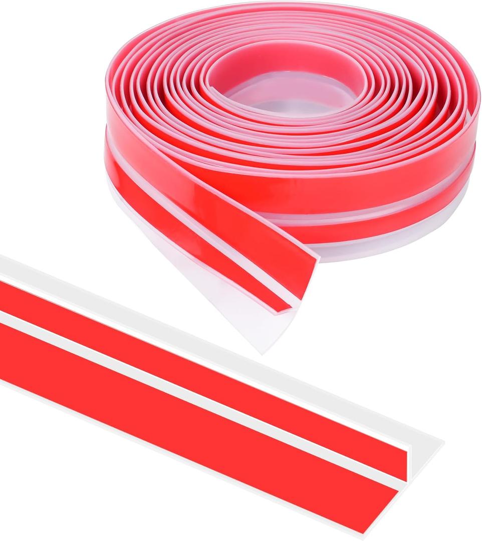 Door Draft Stopper for Side of Door Frame 1.37 in x 20 Ft T-Shaped Silicone Weather Stripping Door Seal Strip Draft Blocker - Clear