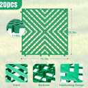 20Pcs Drive on Lawn Grid Ground Protection Mats, 15.7 x 15.7in Green
