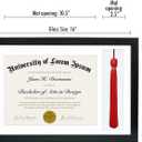 Americanflat 11x16 Graduation Frame - Shatter-Resistant Glass - Fits 8.5x11 Diplomas with Tassel Opening - Engineered Wood Diploma Frame with Tassel Holder for Wall Display - Black